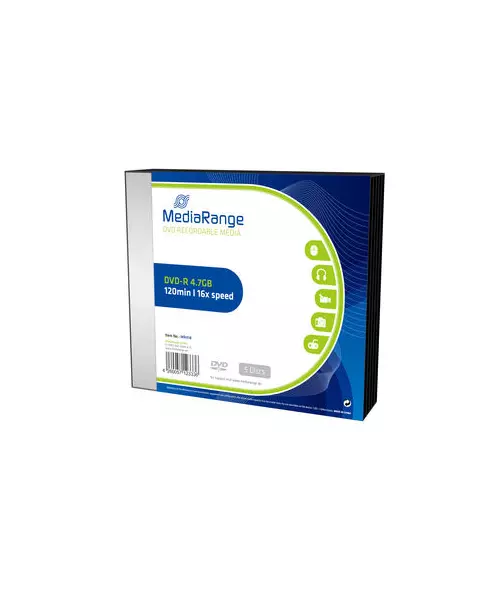 MediaRange DVD-R 4,7GB 16x Slimcase Pack5