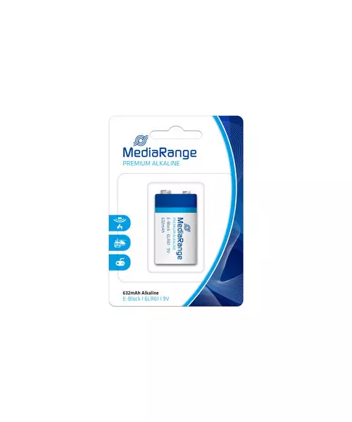 MediaRange Premium Alkaline Battery E-Block|6LR61 9V Pack1