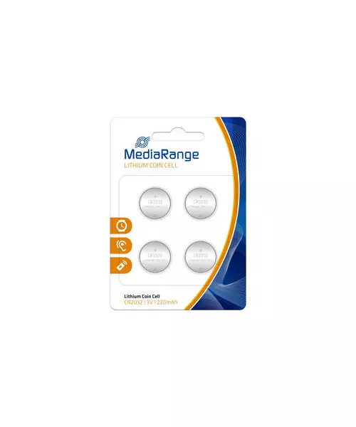 MediaRange Lithium Coin Cells CR2032|3V Pack4
