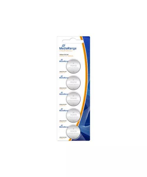 MediaRange Lithium Coin Cells, CR2430|3V, Pack 5