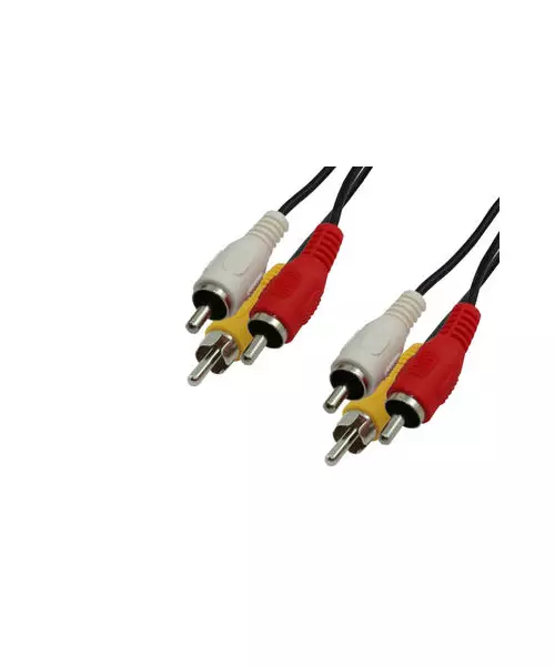 MediaRange Audio/Video connection cable, 3x RCA plug (phono)/3x RCA plug (phono), 3.0m