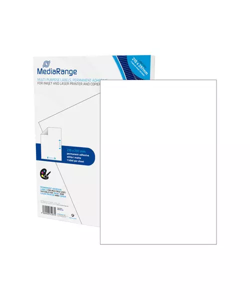 MediaRange Multi-purpose labels, permanent adhesive, 210x297mm