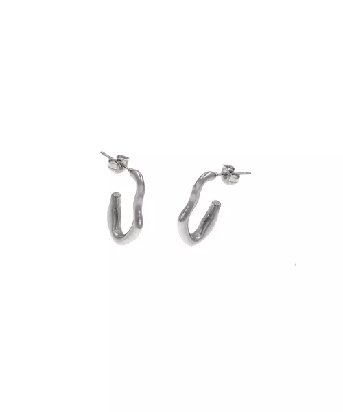 Wavy Hoops - High quality Stainless Steel & Gold Plated - Silver