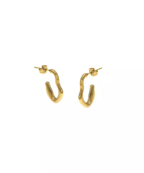 Wavy Hoops - High quality Stainless Steel & Gold Plated - Gold