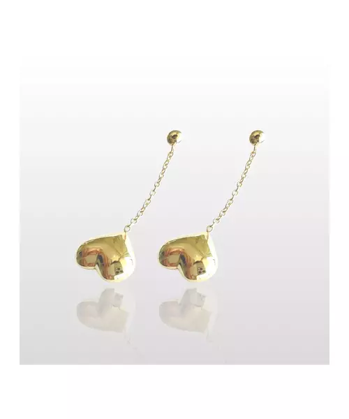 Long Heart Earrings - High quality Stainless Steel & Gold Plated - Silver