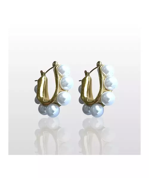 Hoops Pearls - High quality Stainless Steel Gold Plated