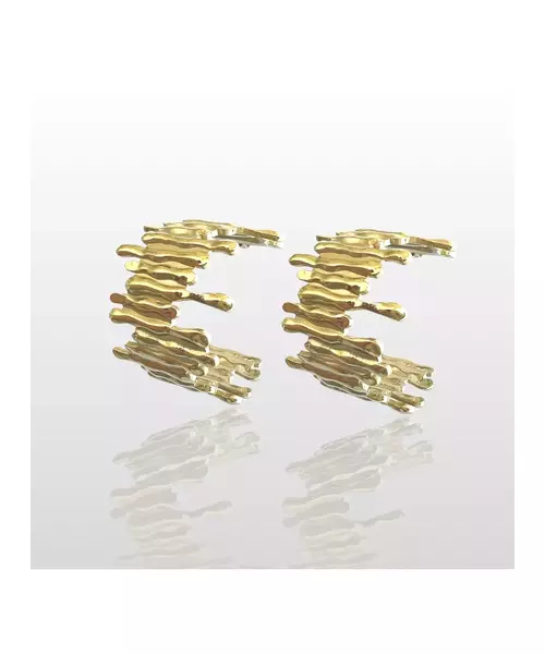 Irregular shape Hoops - High quality Stainless Steel & Gold Plated - Gold