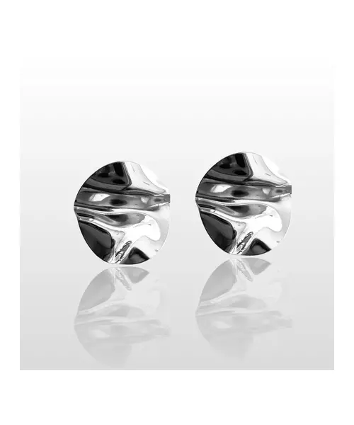 Embossed Earrings - High quality Stainless Steel & Gold Plated - Silver