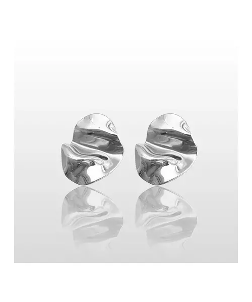 Embossed Earrings - High quality Stainless Steel & Gold Plated - Silver