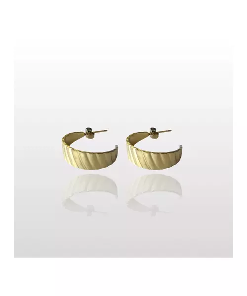 Half hoops stripes - High quality Stainless Steel & Gold Plated - Gold