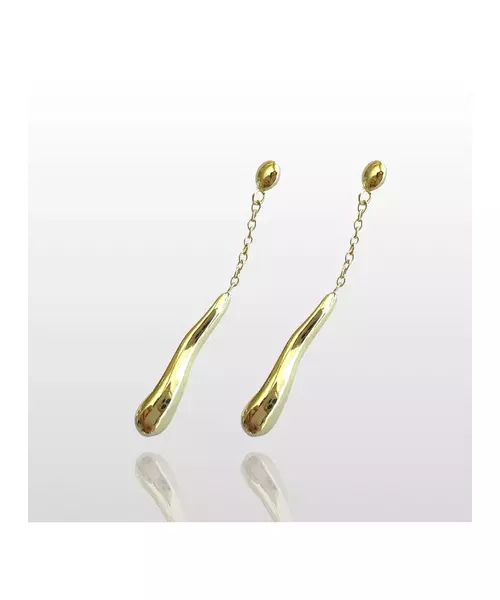 Long Wavy Drop Earrings - High quality Stainless Steel & Gold Plated - Gold