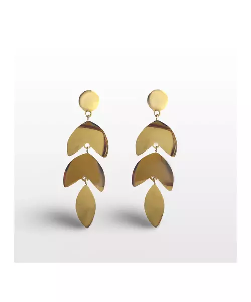 Long Leaf Earrings - High quality Stainless Steel Gold Plated