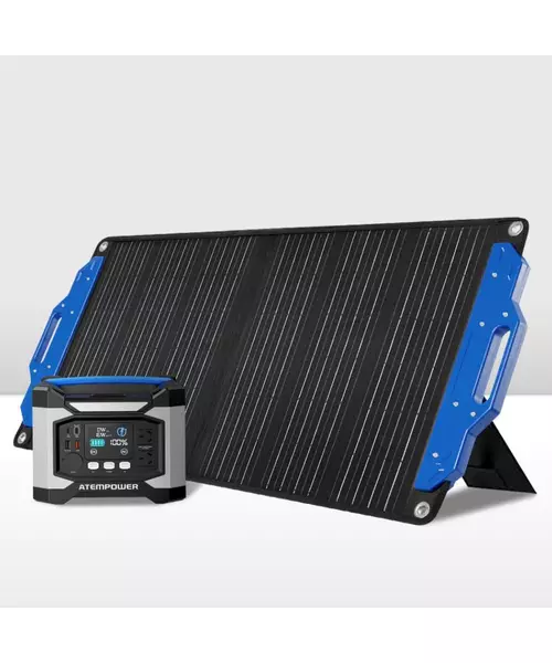 Σετ Φορητή Μονάδα Ενέργειας 100W AtemPower AP500X Με Αναδιπλούμενο Ηλιακό Πάνελ 500W 12V