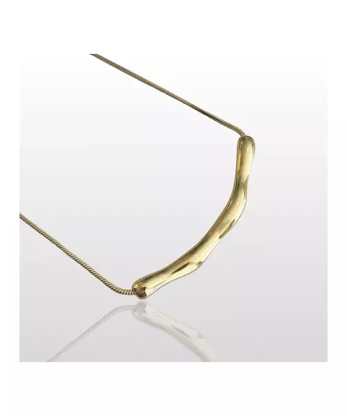 Wavy Bar Necklace - High Quality Stainless Steel & Gold Plated - Silver