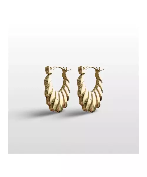 Wavy Hoops - High quality Stainless Steel & Gold Plated - Gold