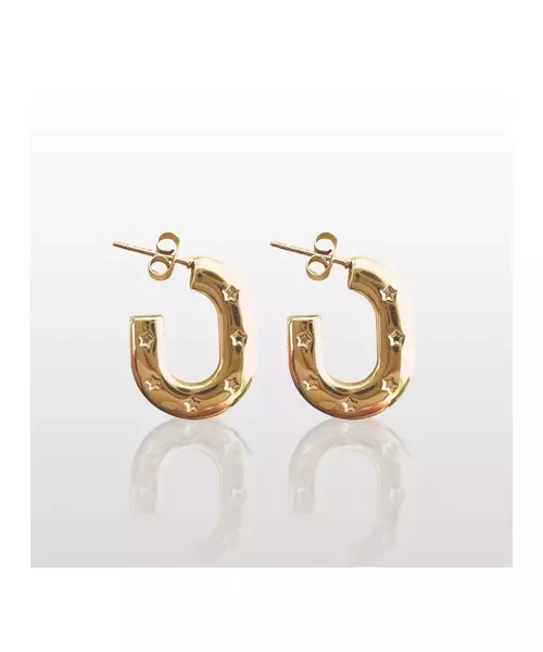 Pattern Hoops - High quality Stainless Steel Gold Plated