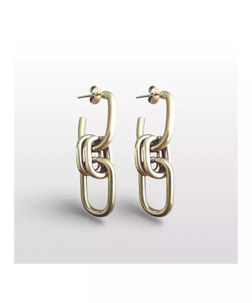 Multifunctional link chain Earrings - High quality Stainless Steel Gold Plated - Silver