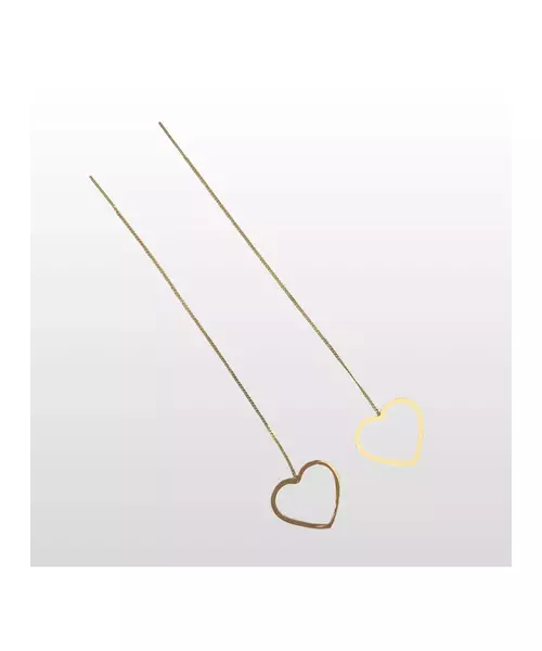 Heart on Chain Earrings - High quality Stainless Steel & Gold Plated - Gold