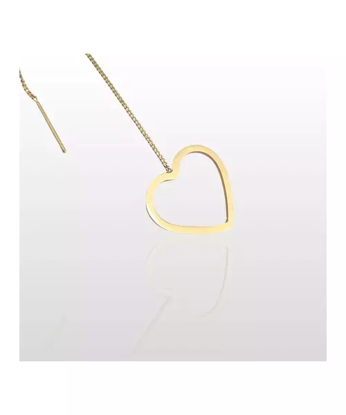 Heart on Chain Earrings - High quality Stainless Steel & Gold Plated - Gold