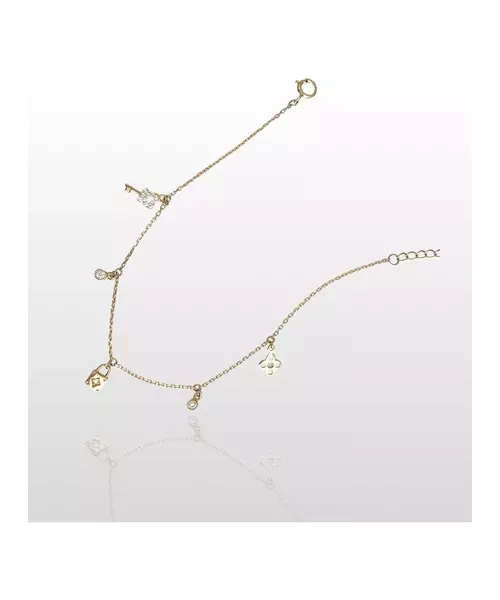 9ct Gold Bracelet with hanging charms