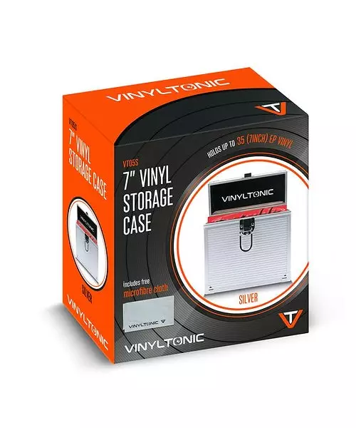 VINYL TONIC - 7'' VINYL STORAGE CASE WITH MICROFIBRE CLOTH SILVER VT05S