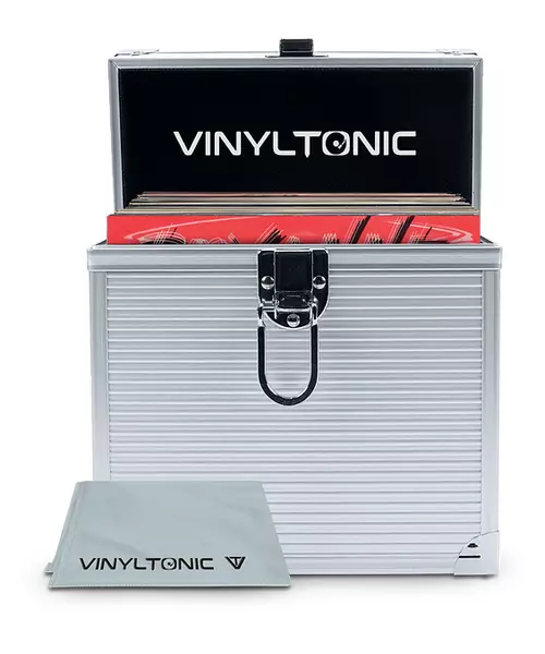 VINYL TONIC - 7'' VINYL STORAGE CASE WITH MICROFIBRE CLOTH SILVER VT05S