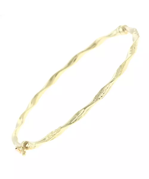 14K GOLD CURVED BANGLE BRACELET