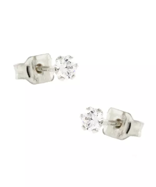 14K WHITE GOLD STATS EARRINGS