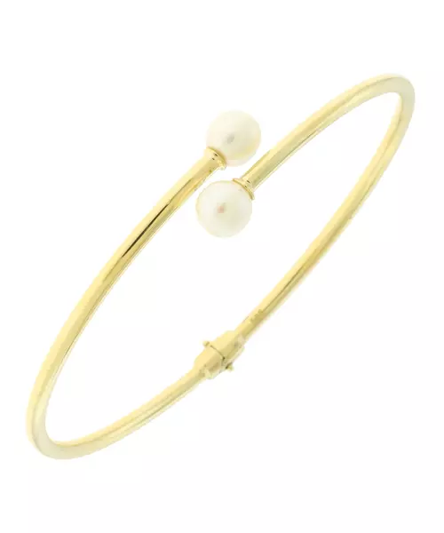 14K GOLD FRESHWATER PEARL BANGLE