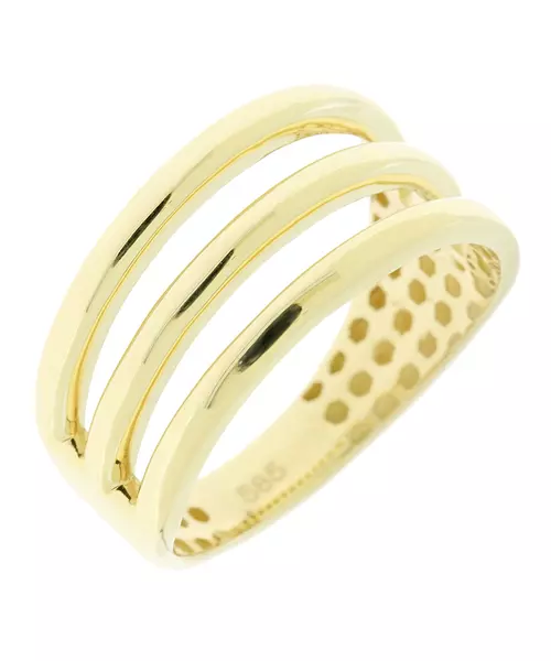 14K GOLD TRIPLE LINE RING