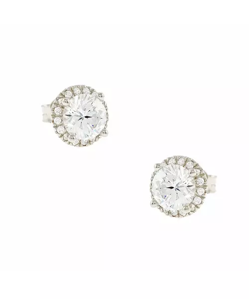 14K  WHITE GOLD STAT EARRINGS