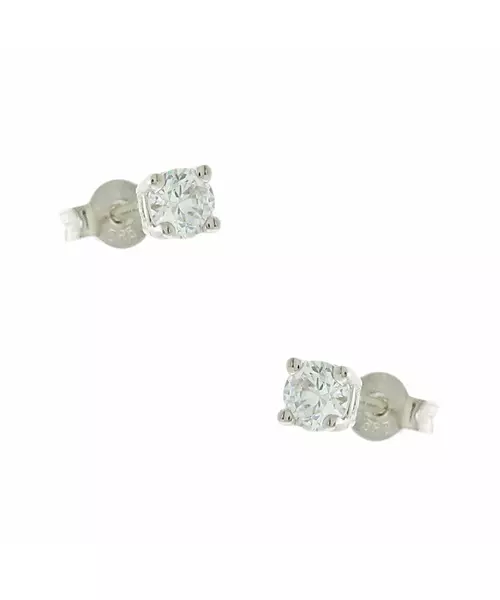 14K WHITE GOLD STATS EARRINGS