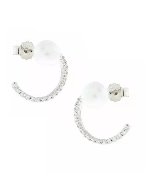 14K WHITE GOLD PEARL EARRINGS