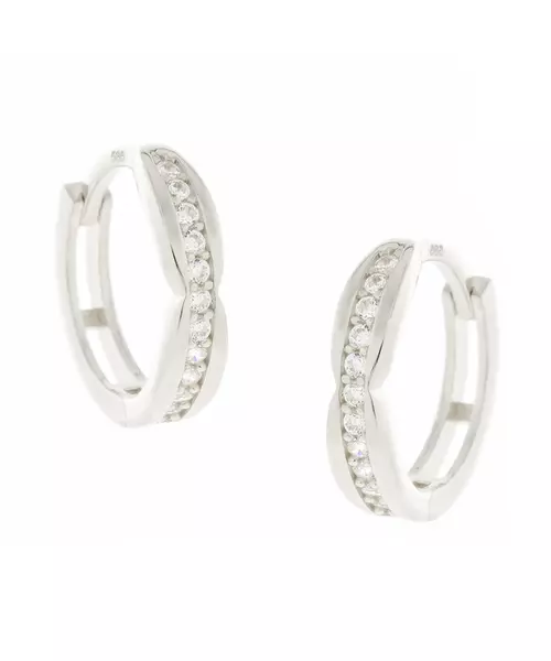 14K WHITE GOLD HOOP EARRINGS