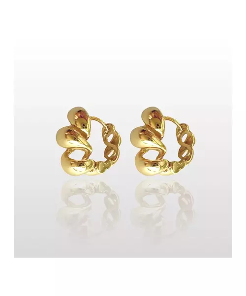 Wavy Bubble Hoops - Silver 925 and Gold Plated - Yellow Gold Plated