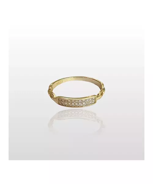 Plate with Zircons Ring - High quality Silver 925 & Gold Plated