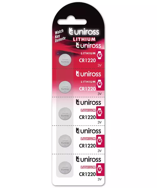 Uniross CR1220 Button Cell Lithium Battery 5pack