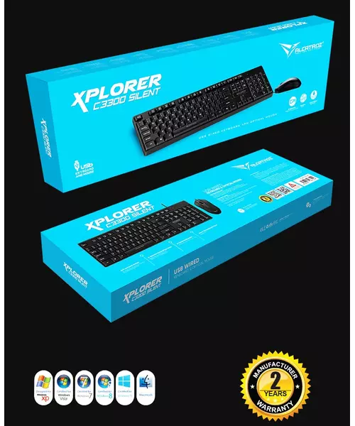 Alcatroz XPLORER C3300 Wired Keyboard & Mouse Black