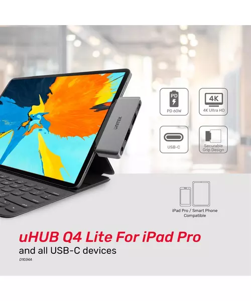 Unitek D1034A Type-C Hub USB3.1 HDMI/Audio/PD (Best for iPad Pro)