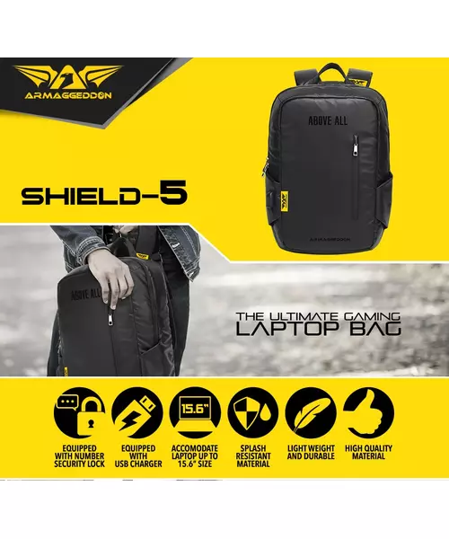 Armaggeddon SHIELD 5 Anti-Theft Gaming Bag Black