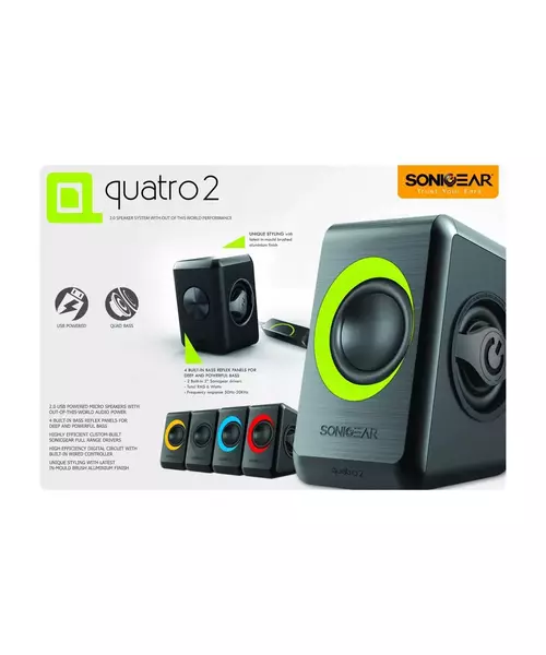 Sonicgear Quatro2 2.0 USB Powered PC Speakers Grey 12W