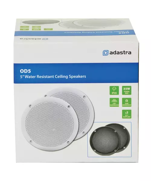 Adastra OD5 5'' Water Resistant Ceiling Speakers (pair) 125.032UK