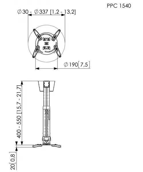 Vogels PPC1540 Projector Ceiling Support 15kg 40-55cm