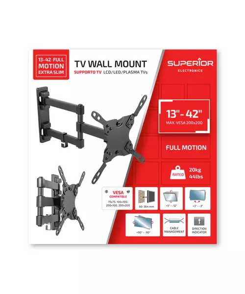 Superior TV Wall Support Double Arm 20x20