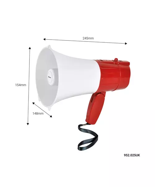 Adastra Rechargeable Megaphone USB+Looper 952.025UK