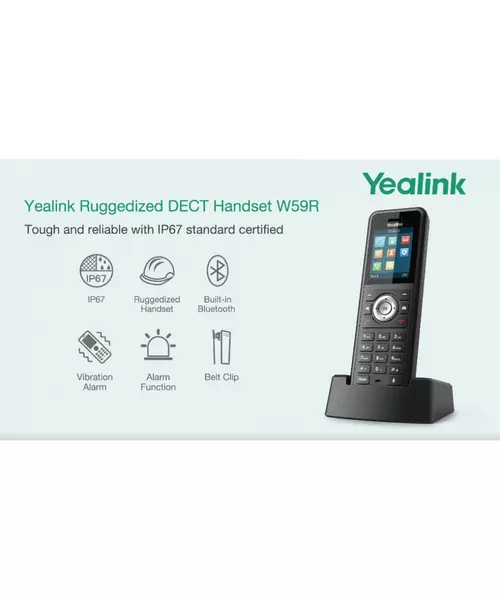 Yealink W59R Ruggedized Wireless DECT Handset for W60/W70 Base