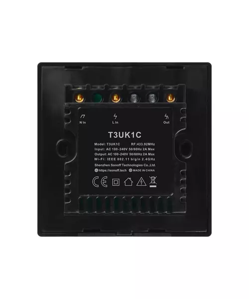 Sonoff T3 UK 1C WiFi Smart Wall Touch Switch Black