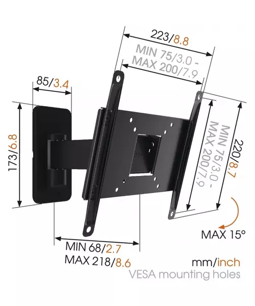 Vogels MA2030 TURN TV Wall Mount 19-37'' 1 arm Black