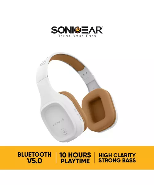 SonicGear Airphone 5 Bluetooth Headphones White Gold