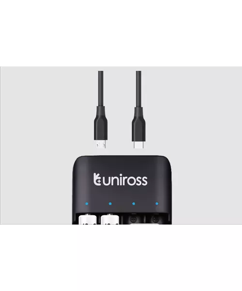 Uniross UCU004A USB Compact Multi Charger with 4x AA 2100 Batteries